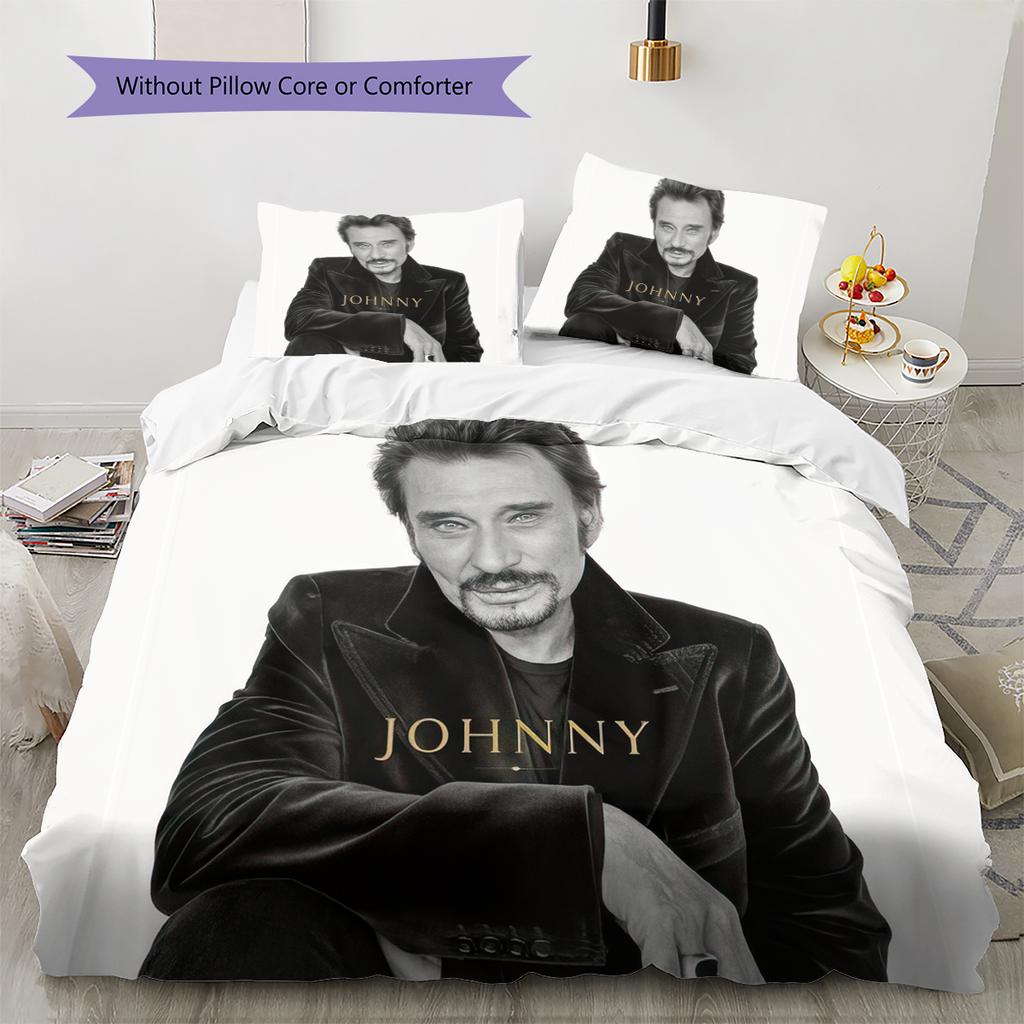 1PC Johnny Hallyday pattern Bedding Quilt Set Quilt Cover Pillowcase Home Decoration Birthday Gift (1 * duvet cover + 19 * pillowcase, without core)
