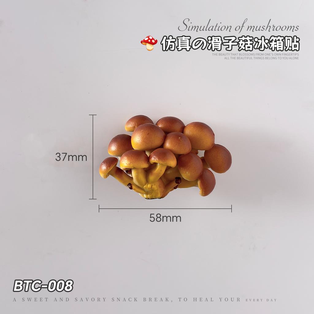 Mini Mushroom Refrigerator Magnet Fruit Refrigerator Decoration Pegboard Art Decoration 3D Ornament