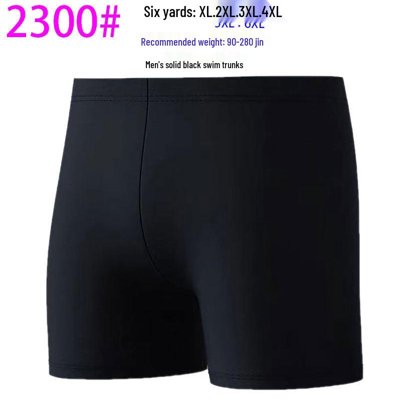 

Men s Black Solid Color Waterproof Quick-Drying Swimwear (Large Size) 2XL: 110-140 Jin