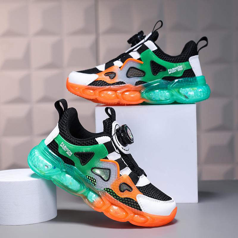 Boys shoes 2025 summer new mesh breathable children's sports shoes frame shoes sandals Velcro running shoes
