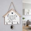 House-shaped Key Rack Wall Wooden Key Holder with 3 Hooks Decorative Key Organizer Mail Rack with Shelves for Entryway Kitchen