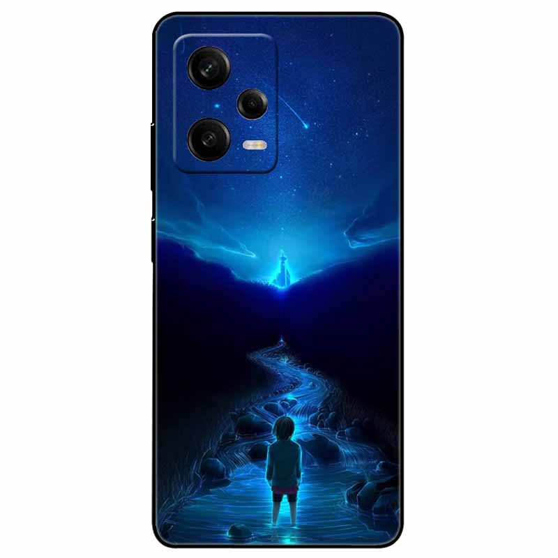 For Redmi Note 12 Pro 5G Case Note12 Covers TPU Black Silicone Starry Cover for Xiaomi Redmi Note 12 Pro+ 5G Plus Cartoon Soft