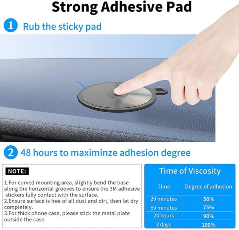 Strong Adhesive Car Dashboard Pad With 80mm Mounting Disk For Suction Cup Phone Holder Stand Rack And Navigation Devices