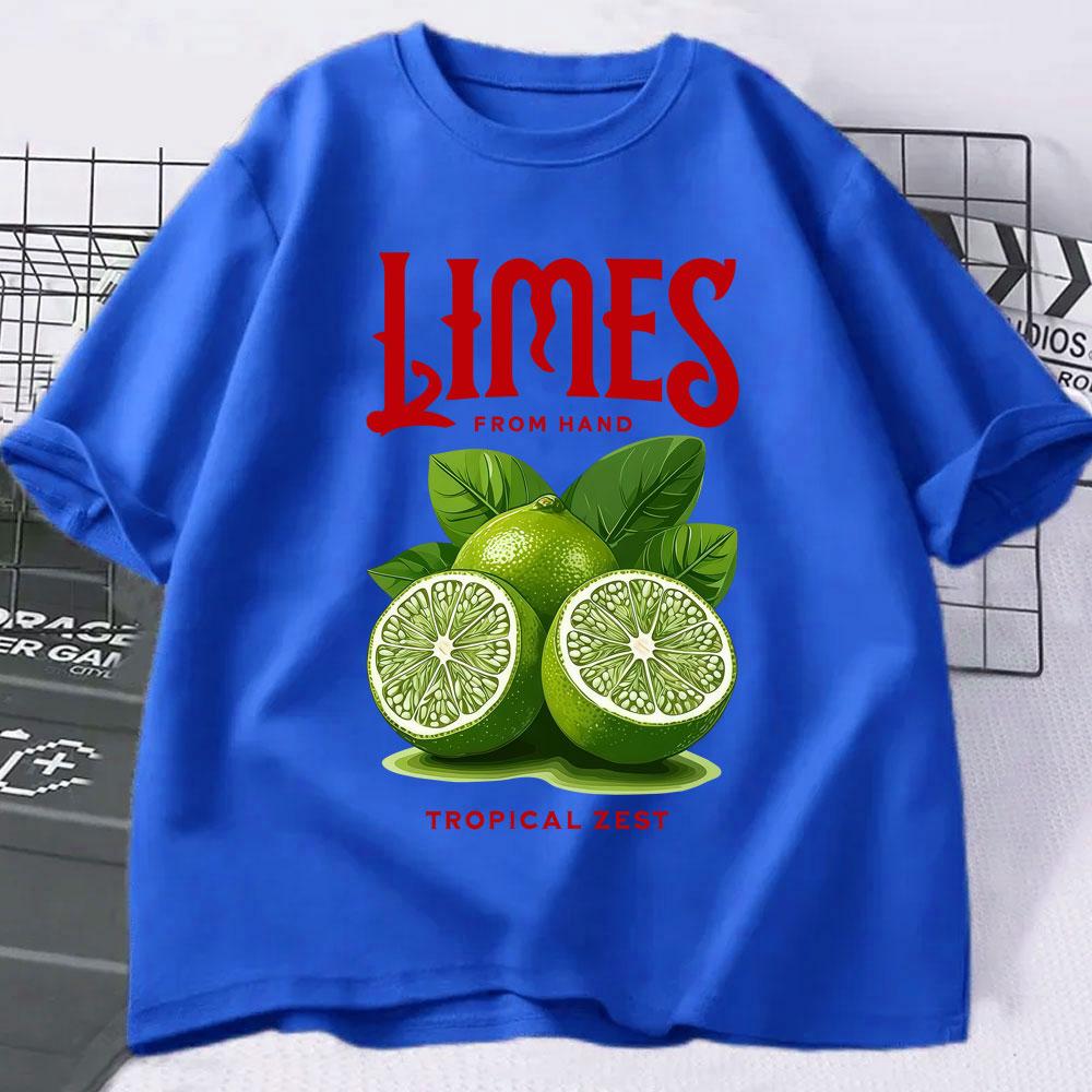 Funny Limes From Hand Tropical Zest Graphic Tshirts Unisex Unisex Fashion Aesthetic Y2k T Shirts Oversized Cotton Casual Tees Gifts