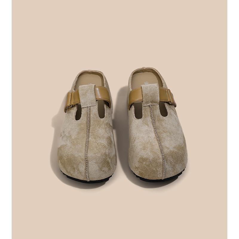 

Мода 2025 Новые Баотоу Полушлепанцы Женские Для Улицы Осень Все-сочетаемые Платформа Увеличенная Французские Туфли Мэри Джейн 35