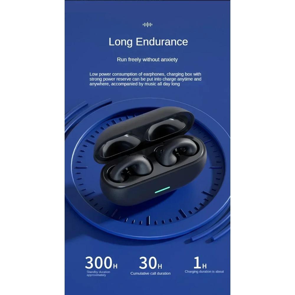 Bluetooth Bone Conduction Wireless 53 Headphones T75 Clip Ear Music Noise Canceling Headset Hd Call Sports Gaming Earphone