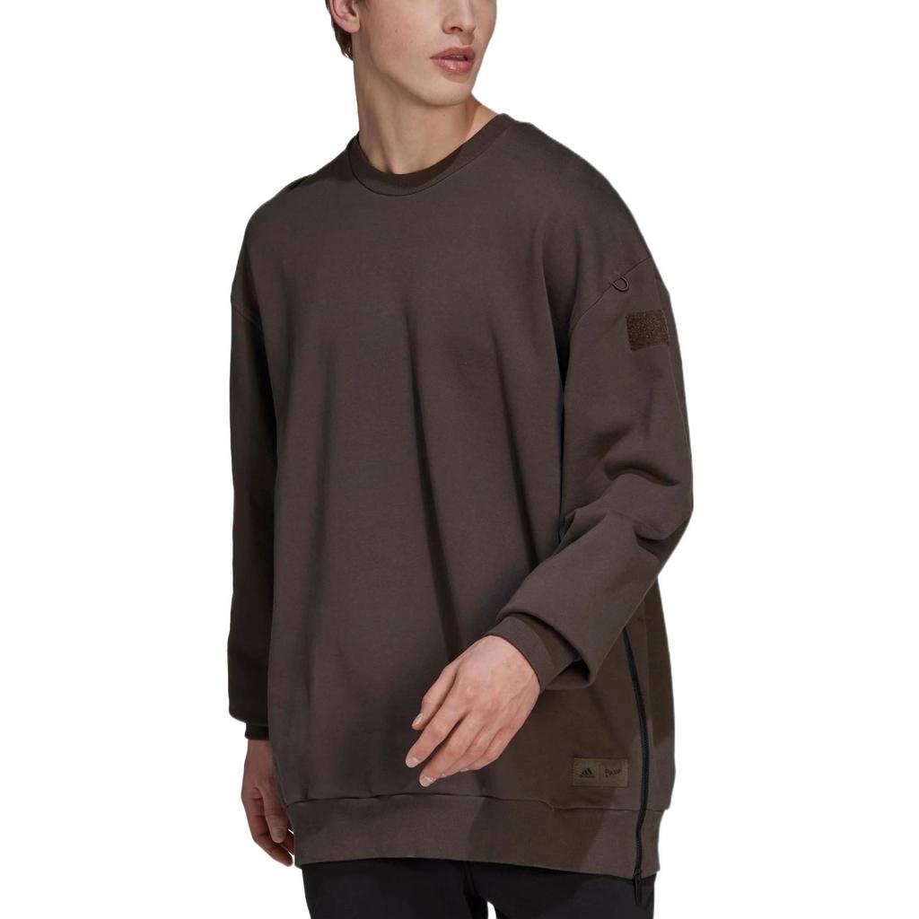 Adidas Sweatshirts Men's Dark Gray Olive Green Crew Neck Moderate HG6637
