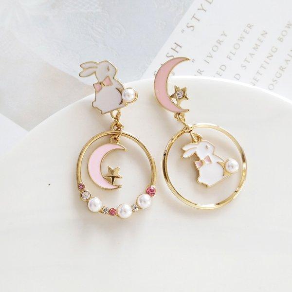 Chinese Style Folding Fan Modeling Crane Cloud Hanging Dangle Earrings for Women Hollow Asymmetric Drop Earring National Jewelry