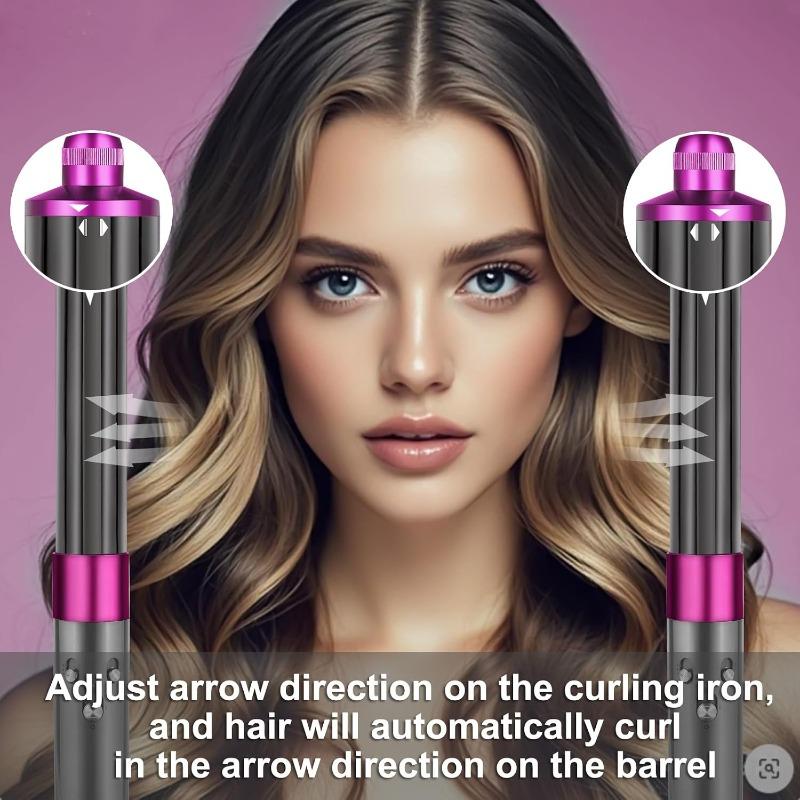 40mm/1.6" Hair Long Barrel Attachment for Dyson Airwrap HS01/05/08, Adjustable Bidirectional Auto-Wrap Curling, for Bouncy Curls or Waves, Rose