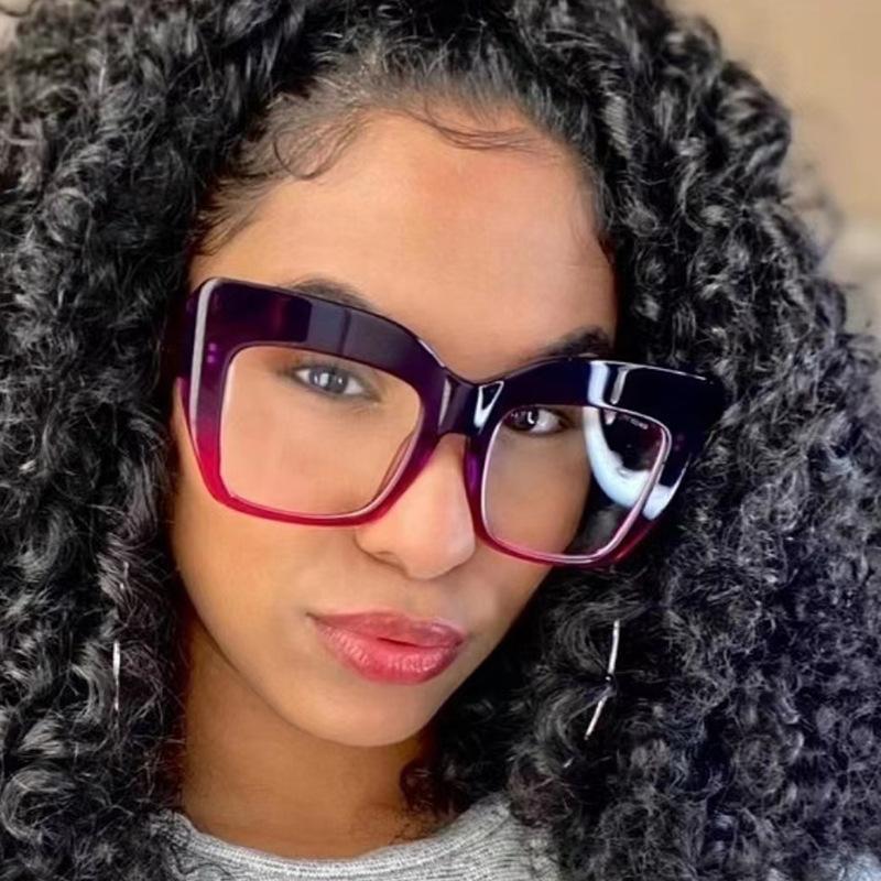 Luxury Brand Anti Blue Light Square Transparent Glasses Frame Oversized Eyeglass For Women Reading Glasses Presbyopia Eyeglasses