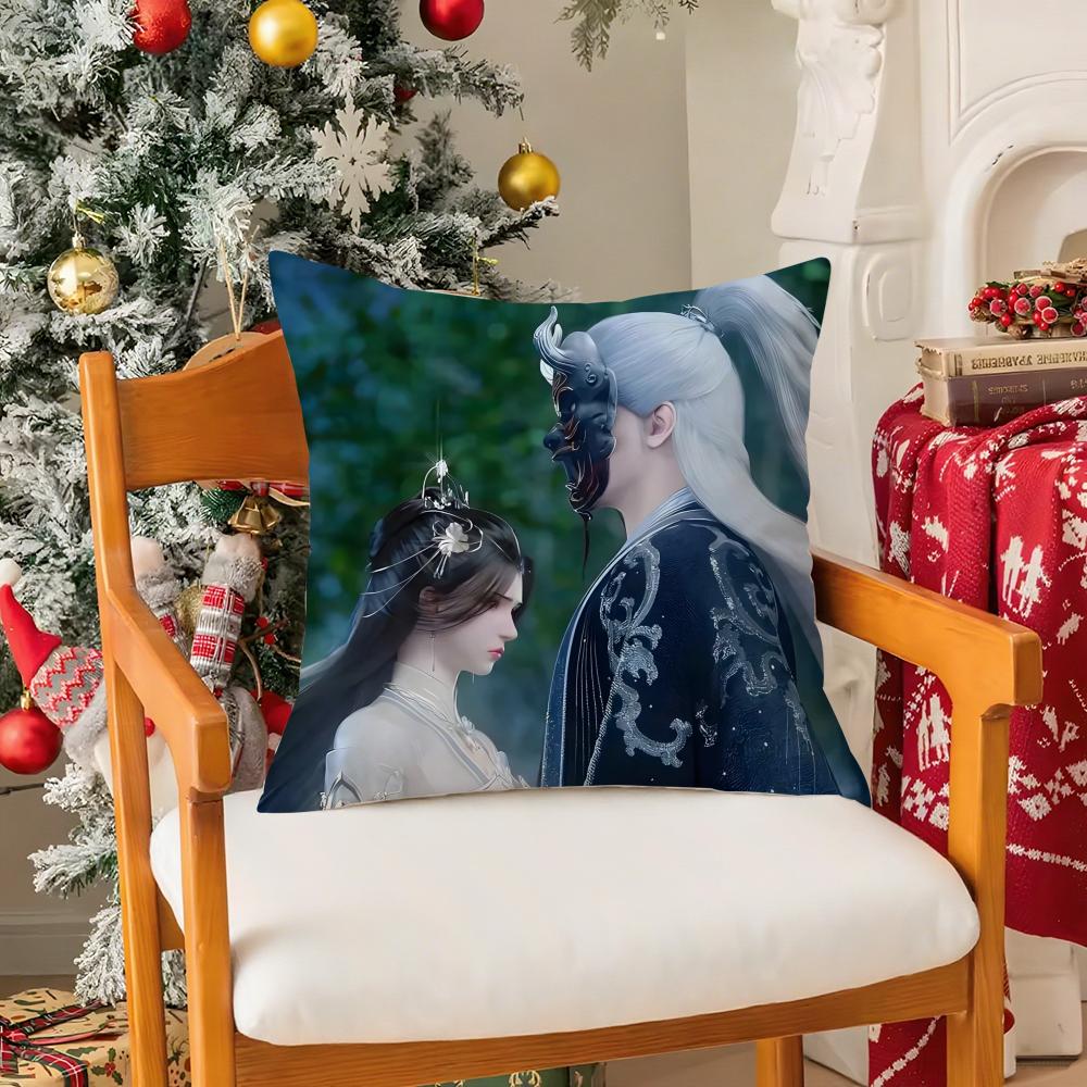 Classical Handsome Wu Xin Man Pillow Case Silky Short Plush With Invisible Zipper Dustproof Sofa Cushion Cover For Home Decor