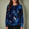 Women's Casual Long-sleeved Single-breasted Christmas Printed Protective Clothing Cardigan Top