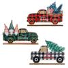 New Wooden Car Lattice Style Pick-up Truck Desktop Decorations Christmas Wooden Decorations