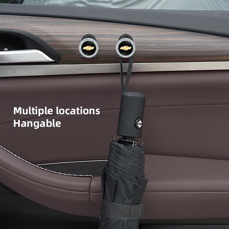 2Pcs Crystal Decoration Car Emblem Self Adhesive Mini Storage Hooks For Chevrolet Z71 Aveo Impala Lacetti Malibu Sail SS Cruze