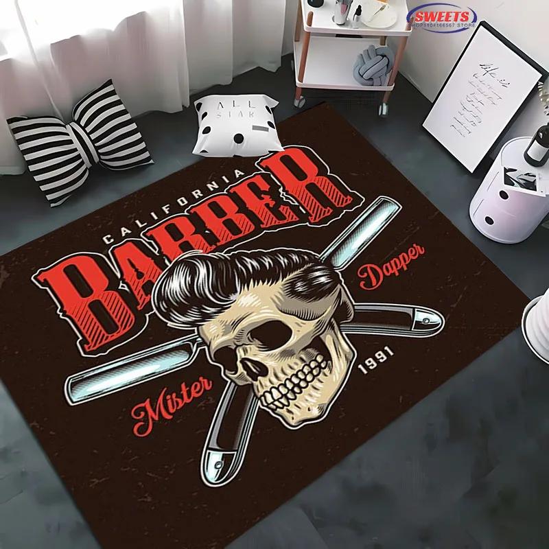 

Barber Shop sign Pattern Carpet ,Living Room and Bedroom Household Items ,Children s Room Sofa Mats , Doormat Floor Anti-slip Rug 40x60cm