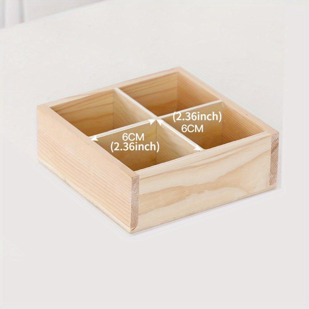 1PC Multifunctional Storage Box Dried Fruit Tray Compartment Planter Wood Veggie Tray 4 Compartment Wood Tray