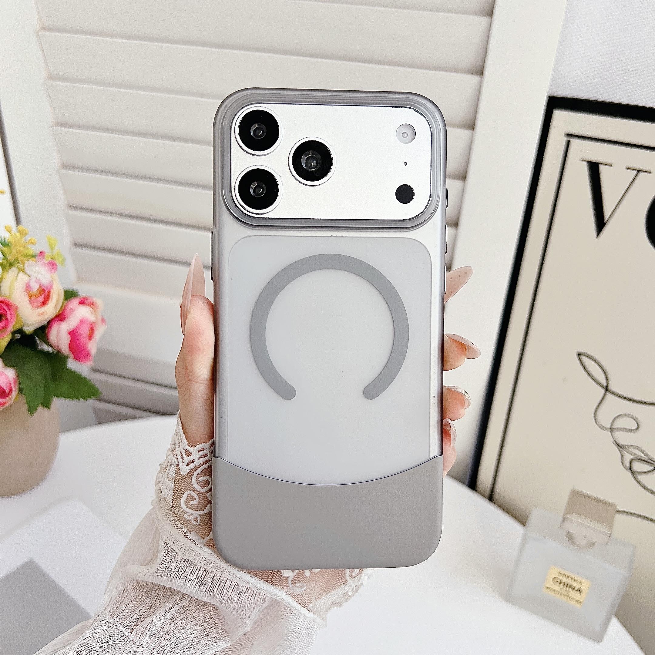 

Frosted Transparent Splicing Magnetic Case For iPhone Air 17 16 15 14 13 12 11 Pro Max Plus For Magsafe Clear Matte PC Cover iPhone Air