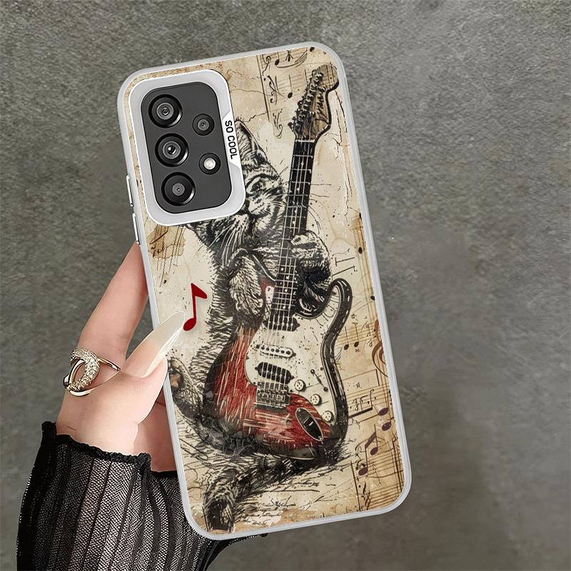 Guitar Retro Rock Music Shockproof Phone Case for Samsung A17 A16 A15 A14 A37 A57 A36 A56 A26 A35 A55 A25 A34 A54 A24 A13 A23 A3