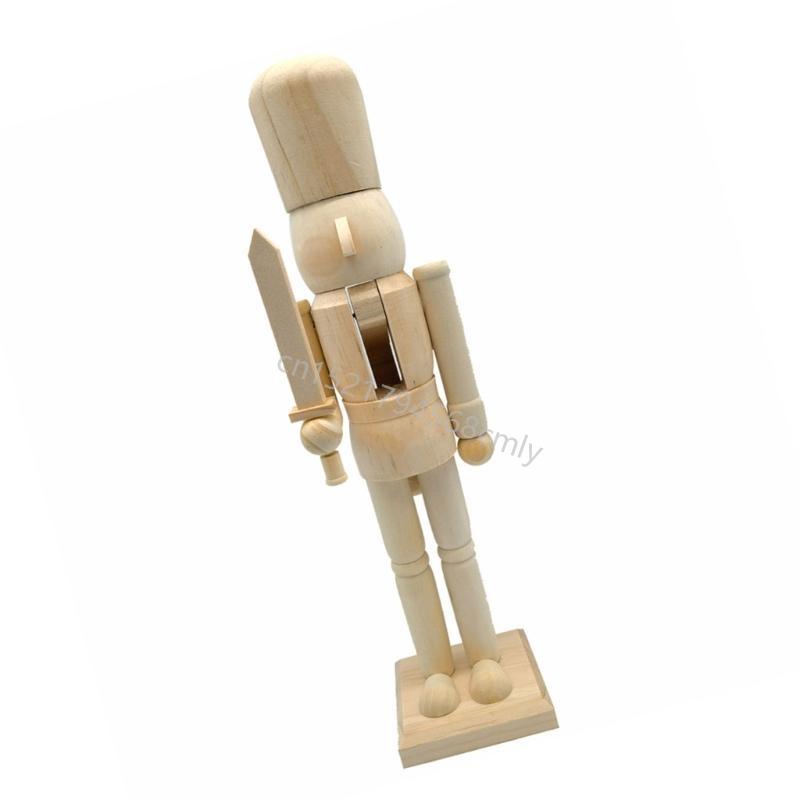 Christmas Soldiers Unpainted Nutcrackers Figures Table Decorations Ornament 6XDE
