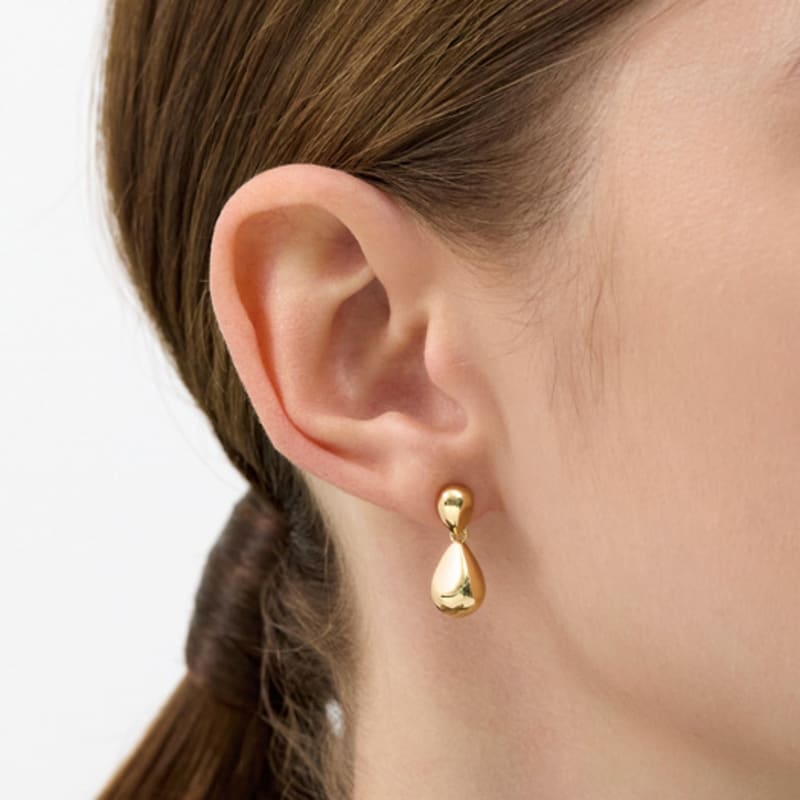 Hyeres-lor Champagne Moon Dew Drop Silver (Y) Falling Earrings HL2E58233Y9XXX