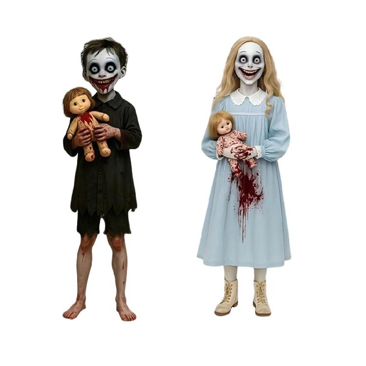 

Metal Halloween Way Decoration Gothic Silhouettes Design Weather Resistant Outdoor Stake Easy Install Retro Haunting House 1