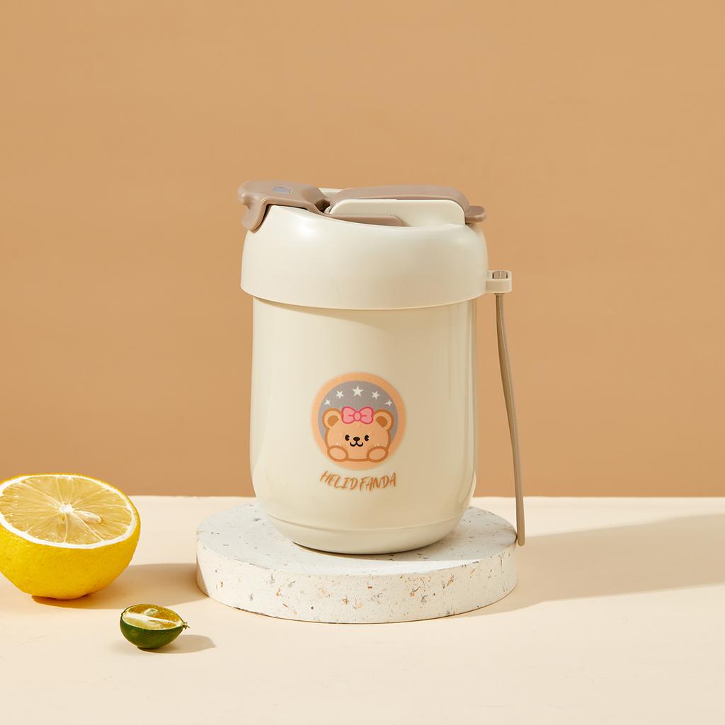 360ml Double Drink Water Bottle Kid 304 Stainless Steel Anti-scalding Drinking Cup With Straw&Handle Children Drinkware