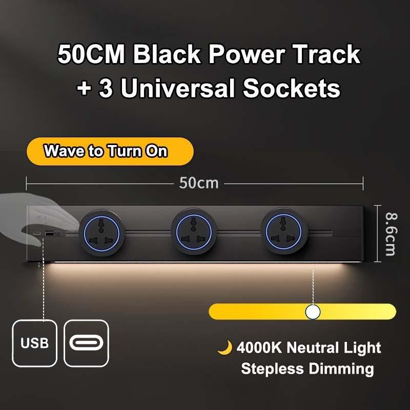 Movable Wall Mounted Power Track Socket Universal Adapter Office Home Appliance Socket Safety Track Kit