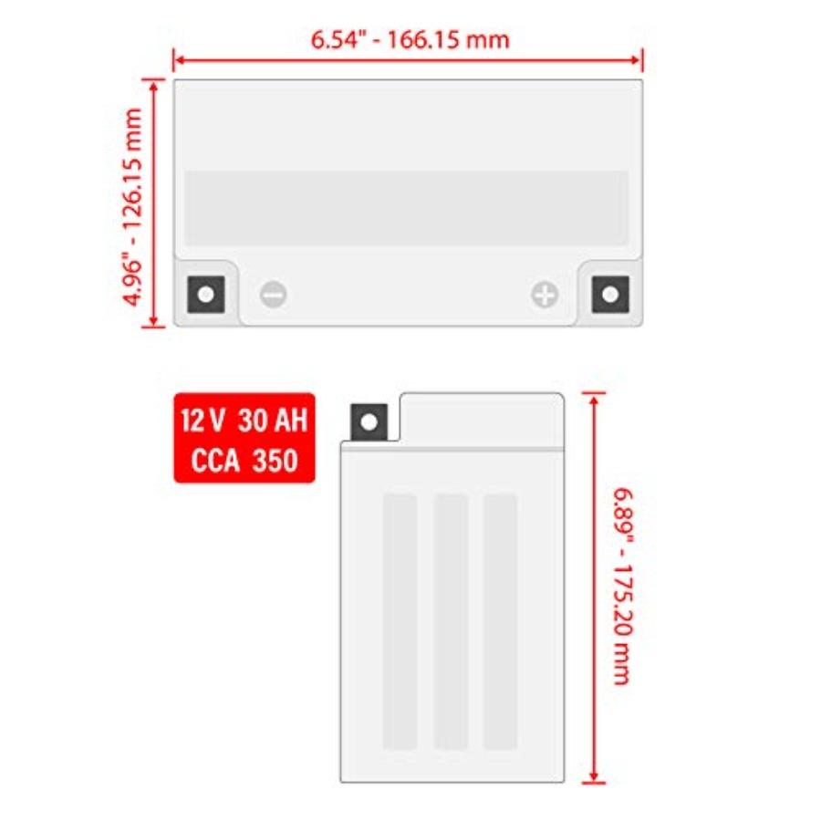 

AGM Battery Compatible with CF Moto Cforce 400 500 600 800 20122020 Motorcycle Models 12V 30AH High Performance Battery with 35 United States
