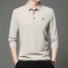 Men's Business Casual Short Sleeved Shirt with Badge Solid Color Polo Shirt Fashionable Breathable Comfortable Versatile Top