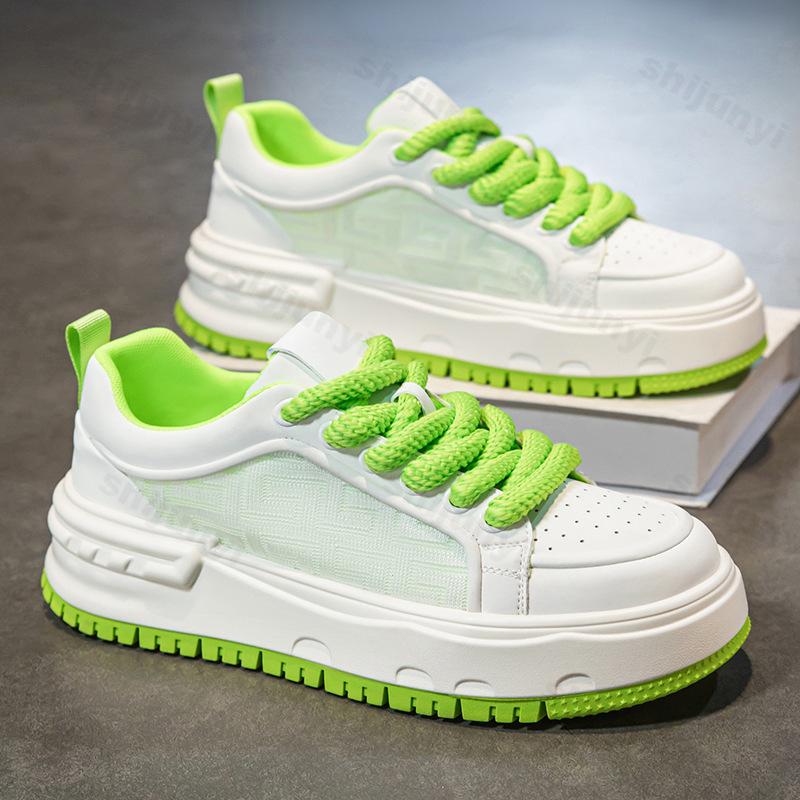 Fashion Men's Fashion Casual Shoes 2025 Spring New Mesh Breathable Comfortable Thick Sole Sports Shoes Versatile Low Top Chunky sneakers