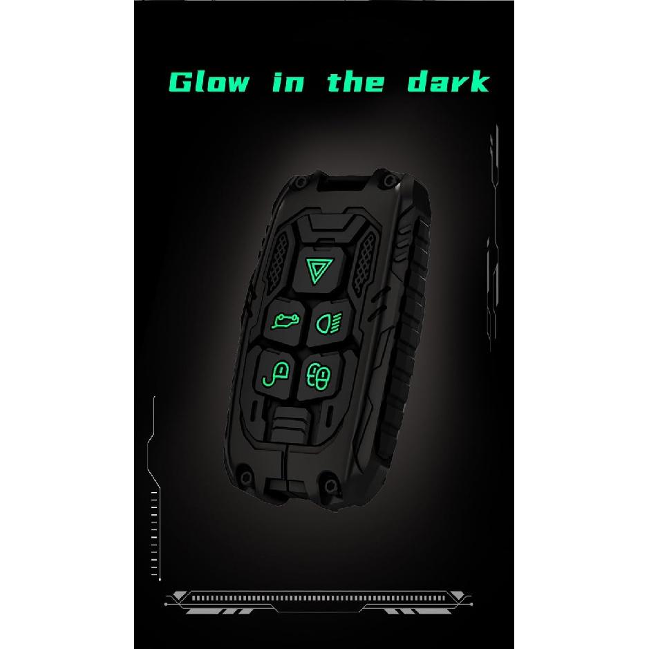 Heavy Metal Key Fob Cover Case Protector For Land Rover, Keychain, Accessories For 2010-2017 Land Rover Range Rover Evoque, 12-15 LR2 LR4 Discovery &