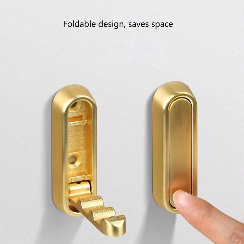 3 Stück faltbare Haken zur Wandmontage, platzsparend, Metall-Organizer mit rutschfestem Design, einfache Installation für das Badezimmer