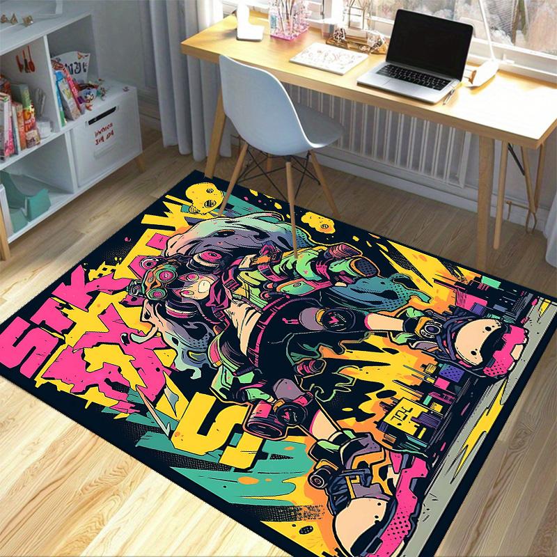 1 Stück Anime Cartoon Design Büroteppich Rutschfester Teppich für Wohnkultur, Wohnzimmer, Schlafzimmer, Spielzimmer & Wohnheim Perfekt