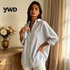 Chemise d'automne pour femme à rayures pour l'automne, à boutons, simple, à manches longues, col, haut décontracté chic, machine