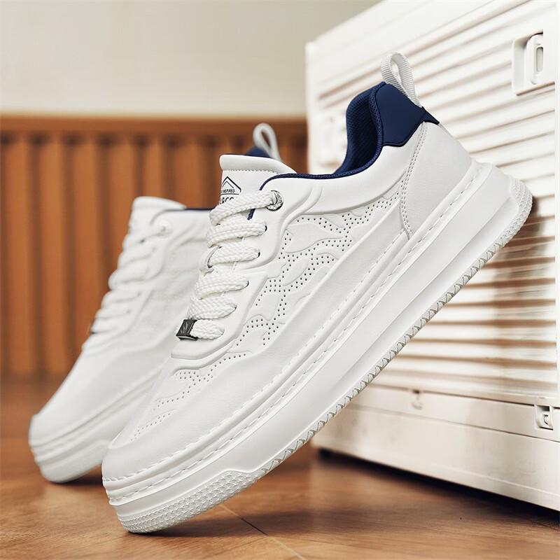 YEARCON Men s Breathable Casual White Skate Shoes 39