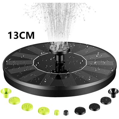 Solar Water Fountain 1w Mini Portable Floating Fountain Pump with 10 Nozzles for Garden Backyard