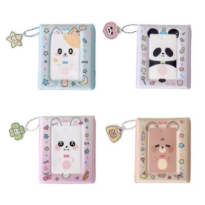 Cartoon Animal PVC Portable Photocard Organizers Binder Book 3Inch Kpop Photo Album Holds 40 Cards with Cute Pendants