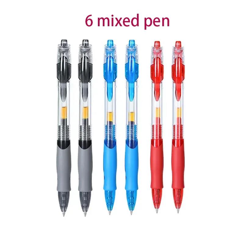 Retractable Gel Pens Refills Set Kawaii Stationery Writing Pen Black/Red/Blue Ink 0.5 Mm Ballpoint Pen Office School Supplies