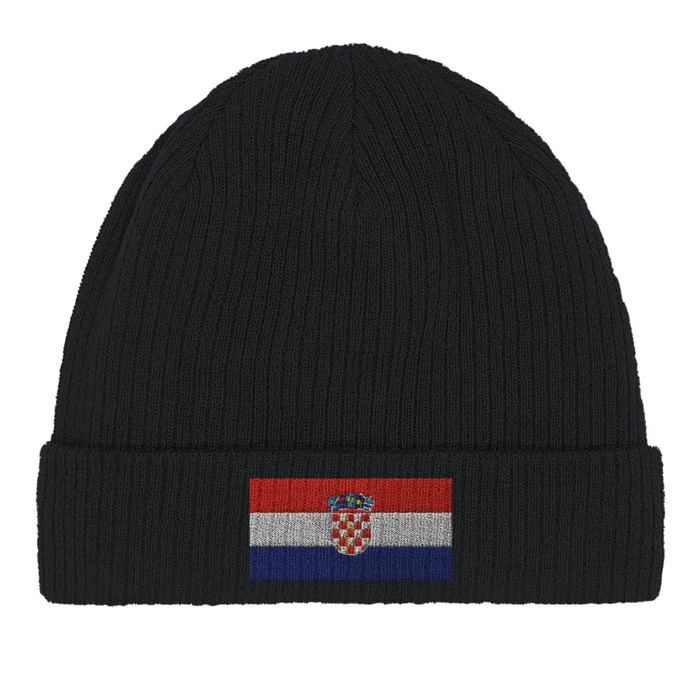 Bonnet Drapeau Croatie en Noir
