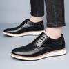 Spring Autumn Fashion Men Shoes Men PU Leather Oxfords Shoes Casual Lace-up Formal Business Wedding Dress Shoes Big Size 39-46