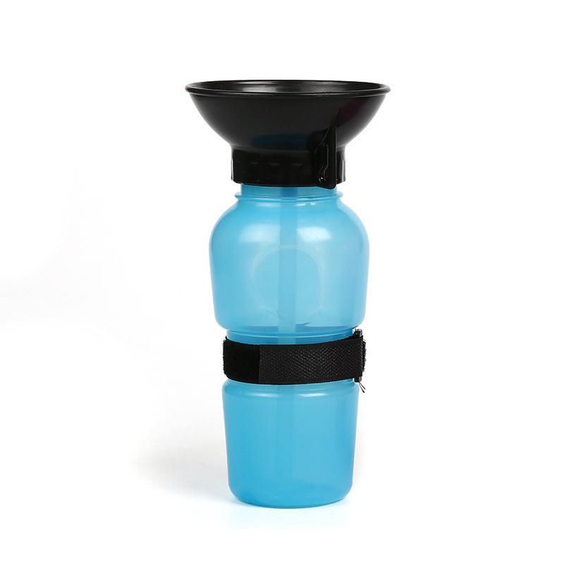 

500ml Outdoor Portable Pet Dog Cat Water Bottle Extrusion Large Dog Travel Water Cup Drinking Water Feeder Bowl for Pet синий