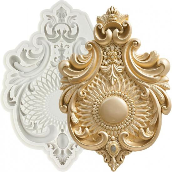 Baroque Fondant Mold Curlicues Scroll Lace Silicone Molds Filigree Mold 3D Sculpted For Sugar Cake Decorating Cupcake Topper Candy Chocolate Gum