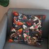 2D Colorful Koi Fish Pattern Decorative Pillow Cover Pattern Cushion Cover Suitable For Sofa Bedroom Car Pillow Cover