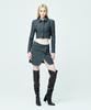 Attention Row For Woman Herringbone Low-Rise Wrap Mini Skirt (Dark Gray)