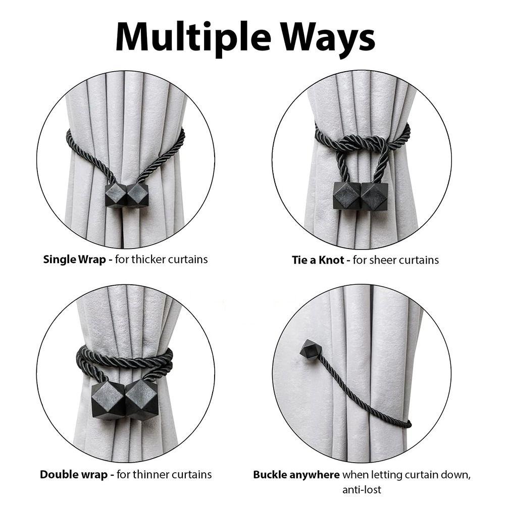 2Pcs Rhombus Window Curtain Buckles Adjustable Curtain Holders Home Decoration