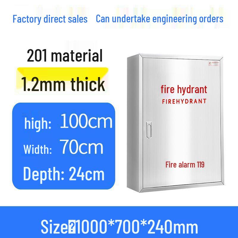 201 Stainless Steel Fire Hydrant Box - Indoor/Outdoor Thickened Fire Equipment Storage Box
