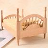 Scene Decor Dollhouse Wood Bed 1:12 Simulation Single Bed Miniature Wood Bed  Pretend Play