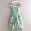 1Pcs Cute Korean Style Apron Female Nail Shop Kitchen Coffee Overalls Home Cooking Cleaning Sleeveless Apron