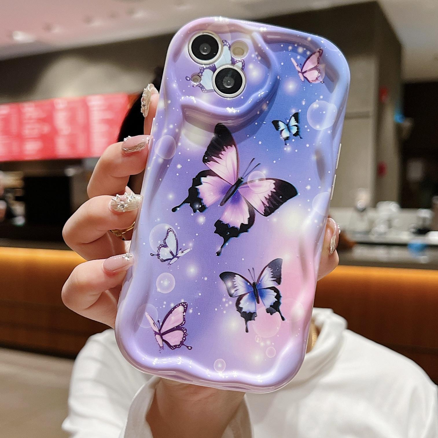 

Милый силиконовый чехол для Vivo V23E V27 V25 Oppo A78 A58 A38 Infinix Hot 30i 40i Xiaomi Redmi Note 12 11 Pro Funda, чехол с бабочкой и цветком, мягкий бампер из ТПУ Xiaomi Redmi Note 8 Pro