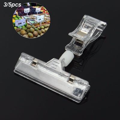 3/5pcs New Transparent Shelf Clamp Price Label Tag Holders Sign Display POP Advertising Clips